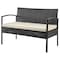 Manhattan Comfort Noli  Steel Rattan 4-Piece Patio Conversation Set with Cushions in Cream OD-CV007-CR - alternate 5